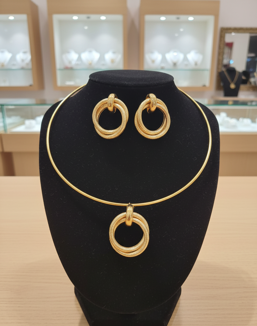 Conjunto Círculos Dourados